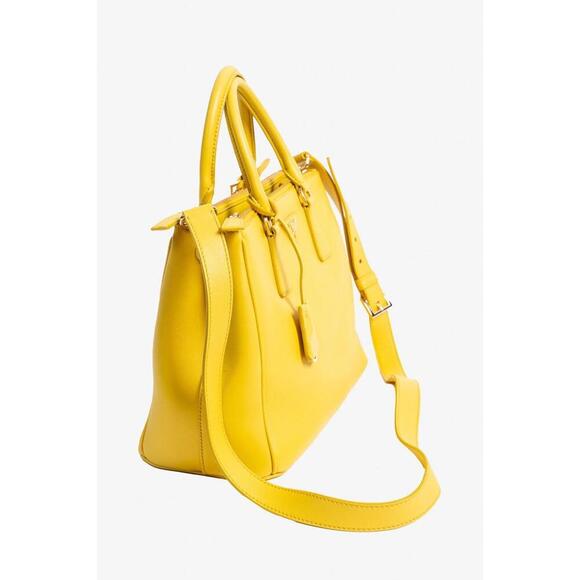 Prada Sunny Yellow Large Galleria Leather Tote Bag w/ Crossbody/Shoulder Strap - Picture 2 of 9